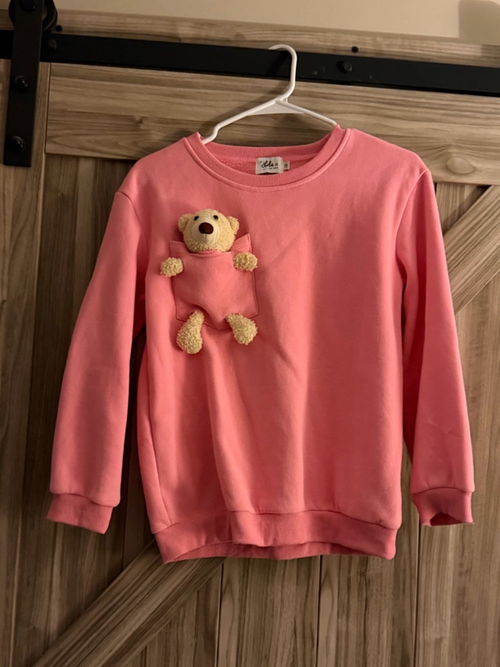 Lola + The Boys Pink Teddy Buddy Bear Sweatshirt